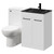 Venice Mono Gloss White 1100mm Vanity Unit Toilet Suite with Anthracite Glass 1 Tap Hole Basin and 2 Doors with Matt Black Handles Right Hand View