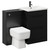 Napoli Nero Oak 1100mm Vanity Unit Toilet Suite with 1 Tap Hole Basin and 2 Drawers with Matt Black Handles Left Hand View