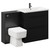 Napoli Nero Oak 1300mm Vanity Unit Toilet Suite with 1 Tap Hole Basin and 2 Drawers with Matt Black Handles Left Hand View