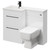 Napoli Combination Gloss White 1100mm Vanity Unit Toilet Suite with Left Hand L Shaped 1 Tap Hole Basin and 2 Drawers with Matt Black Handles Right Hand Side View