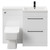 Napoli Combination Gloss White 1100mm Vanity Unit Toilet Suite with Right Hand L Shaped 1 Tap Hole Basin and 2 Drawers with Matt Black Handles Front View