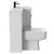 Napoli Combination Gloss White 1100mm Vanity Unit Toilet Suite with Right Hand L Shaped 1 Tap Hole Basin and 2 Drawers with Matt Black Handles Side on View