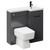 Napoli Combination Gloss Grey 900mm Vanity Unit Toilet Suite with Right Hand L Shaped 1 Tap Hole Basin and Single Door with Matt Black Handle Left Hand Side View