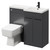 Napoli Combination Gloss Grey 1000mm Vanity Unit Toilet Suite with Right Hand L Shaped 1 Tap Hole Basin and 2 Doors with Matt Black Handles Right Hand Side View