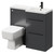 Napoli Combination Gloss Grey 1000mm Vanity Unit Toilet Suite with Right Hand L Shaped 1 Tap Hole Basin and 2 Drawers with Matt Black Handles Right Hand Side View