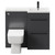 Napoli Combination Gloss Grey 1000mm Vanity Unit Toilet Suite with Right Hand L Shaped 1 Tap Hole Basin and 2 Drawers with Matt Black Handles Front View