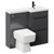 Napoli Combination Gloss Grey 1000mm Vanity Unit Toilet Suite with Right Hand L Shaped 1 Tap Hole Basin and 2 Drawers with Matt Black Handles Left Hand Side View