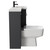 Napoli Combination Gloss Grey 1000mm Vanity Unit Toilet Suite with Right Hand L Shaped 1 Tap Hole Basin and 2 Drawers with Matt Black Handles Side on View