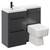 Napoli Combination Gloss Grey 1000mm Vanity Unit Toilet Suite with Left Hand L Shaped 1 Tap Hole Basin and 2 Drawers with Matt Black Handles Left Hand Side View