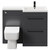 Napoli Combination Gloss Grey 1100mm Vanity Unit Toilet Suite with Right Hand L Shaped 1 Tap Hole Basin and 2 Drawers with Matt Black Handles Front View