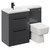 Napoli Combination Gloss Grey 1100mm Vanity Unit Toilet Suite with Left Hand L Shaped 1 Tap Hole Basin and 2 Drawers with Matt Black Handles Left Hand Side View