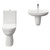 Ideal 560mm Semi Pedestal Basin and Comfort Height Toilet Suite Front View