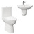Ideal 560mm Semi Pedestal Basin and Comfort Height Toilet Suite Left Hand Side View