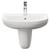 Ideal 560mm Basin with 1 Tap Hole and Semi Pedestal Front View