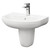 Ideal 560mm Basin with 1 Tap Hole and Semi Pedestal Right Hand Side View