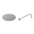 Polished Chrome 300mm Thin Round Fixed Shower Head and Wall Arm Left Hand Side View