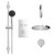 Circo Polished Chrome Concealed Push Button Twin Thermostatic Shower Valve and 200mm Round Fixed Head with Wall Arm and Clyde Slide Rail Kit with Round Elbow Front View