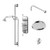 Windsor Traditional Polished Chrome Concealed Triple Thermostatic Shower Valve and 210mm Round Fixed Head with Wall Arm and Slide Rail Kit with Round Elbow Right Hand Side View