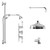 Windsor Traditional Polished Chrome Concealed Triple Thermostatic Shower Valve and 210mm Round Fixed Head with Wall Arm and Slide Rail Kit with Round Elbow Side on View