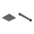 Colore Square Matt Black 200mm Thin Fixed Shower Head and Wall Arm Right Hand Side View