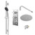 Cross Polished Chrome Concealed Triple Thermostatic Shower Valve and 200mm Thin Round Fixed Head with Wall Arm and Clyde Slide Rail Kit with Round Elbow Right Hand Side View