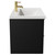 Napoli Nero Oak 800mm Wall Mounted Vanity Unit with 1 Tap Hole Basin and 2 Drawers with Brushed Brass Handles Side on View
