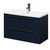 Napoli Deep Blue 800mm Wall Mounted Vanity Unit with 1 Tap Hole Curved Basin and 2 Drawers with Gunmetal Grey Handles Right Hand Side View