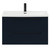 Napoli Deep Blue 800mm Wall Mounted Vanity Unit with 1 Tap Hole Curved Basin and 2 Drawers with Matt Black Handles Front View