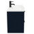 Napoli Deep Blue 800mm Wall Mounted Vanity Unit with 1 Tap Hole Curved Basin and 2 Drawers with Matt Black Handles Side on View