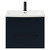 Napoli Deep Blue 600mm Wall Mounted Vanity Unit with 1 Tap Hole Curved Basin and 2 Drawers with Matt Black Handles Front View