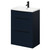 Napoli Deep Blue 600mm Floor Standing Vanity Unit with 1 Tap Hole Curved Basin and 2 Drawers with Matt Black Handles Right Hand Side View