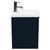 Napoli Deep Blue 500mm Wall Mounted Vanity Unit with 1 Tap Hole Curved Basin and Single Drawer with Gunmetal Grey Handle Side on View