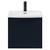 Napoli Deep Blue 500mm Wall Mounted Vanity Unit with 1 Tap Hole Curved Basin and Single Drawer with Matt Black Handle Front View