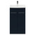 Napoli Deep Blue 500mm Floor Standing Vanity Unit with 1 Tap Hole Curved Basin and 2 Doors with Polished Chrome Handles Front View