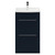 Napoli Deep Blue 500mm Floor Standing Vanity Unit with 1 Tap Hole Curved Basin and 2 Drawers with Polished Chrome Handles Front View