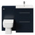 Napoli Deep Blue 1100mm Vanity Unit Toilet Suite with 1 Tap Hole Basin and 2 Drawers with Polished Chrome Handles Front View