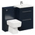 Napoli Deep Blue 1100mm Vanity Unit Toilet Suite with 1 Tap Hole Basin and 2 Drawers with Polished Chrome Handles Left Hand Side View