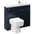 Napoli Combination Deep Blue 1000mm Vanity Unit Toilet Suite with Slimline 1 Tap Hole Basin and 2 Doors with Polished Chrome Handles Left Hand Side View