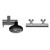 Colore Round Gunmetal Grey Thermostatic Bar Valve Mixer Shower with Round Slide Rail Kit Top View From Above