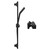 Colore Square Matt Black Thermostatic Bar Valve Mixer Shower with Square Slide Rail Kit Side on View