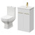 Turin Gloss White 500mm Floor Standing Vanity Unit and Toilet Suite with 1 Tap Hole Basin and 2 Doors with Brushed Brass Handles Right Hand Side View