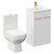 Turin Gloss White 500mm Floor Standing Vanity Unit and Toilet Suite with 1 Tap Hole Basin and 2 Doors with Brushed Brass Handles Left Hand Side View