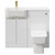 Napoli Combination Gloss White 1000mm Vanity Unit Toilet Suite with Left Hand Round Semi Recessed 1 Tap Hole Basin and 2 Doors with Brushed Brass Handles Front View