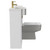 Napoli Combination Gloss White 1000mm Vanity Unit Toilet Suite with Left Hand Round Semi Recessed 1 Tap Hole Basin and 2 Doors with Brushed Brass Handles Side View