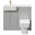 Napoli Combination Gloss Grey Pearl 1000mm Vanity Unit Toilet Suite with Left Hand Round Semi Recessed 1 Tap Hole Basin and 2 Doors with Brushed Brass Handles Front View