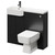 Napoli Combination Nero Oak 1000mm Vanity Unit Toilet Suite with Left Hand Round Semi Recessed 1 Tap Hole Basin and 2 Doors with Gunmetal Grey Handles Right Hand View