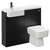 Napoli Combination Nero Oak 1000mm Vanity Unit Toilet Suite with Left Hand Round Semi Recessed 1 Tap Hole Basin and 2 Doors with Gunmetal Grey Handles Left Hand View