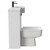 Napoli Combination Gloss White 1000mm Vanity Unit Toilet Suite with Right Hand Round Semi Recessed 1 Tap Hole Basin and 2 Doors with Matt Black Handles Side View