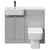 Napoli Combination Gloss Grey Pearl 1000mm Vanity Unit Toilet Suite with Left Hand Round Semi Recessed 1 Tap Hole Basin and 2 Doors with Gunmetal Grey Handles Front View
