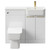 Napoli Combination Gloss White 1000mm Vanity Unit Toilet Suite with Right Hand Round Semi Recessed 1 Tap Hole Basin and 2 Doors with Brushed Brass Handles Front View
